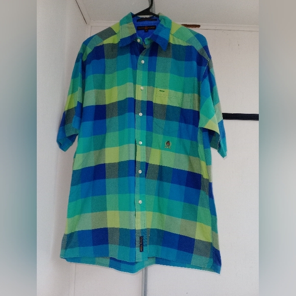 Tommy Hilfiger Other - Men's Blue and Green Plaid Shirt